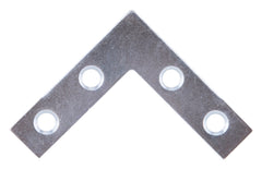 MINTCRAFT FC-Z015-01 ProSource Flat Corner Brace, 1-1/2 in L X 3/8 in W, Steel, Zinc Plated, 1.5"
