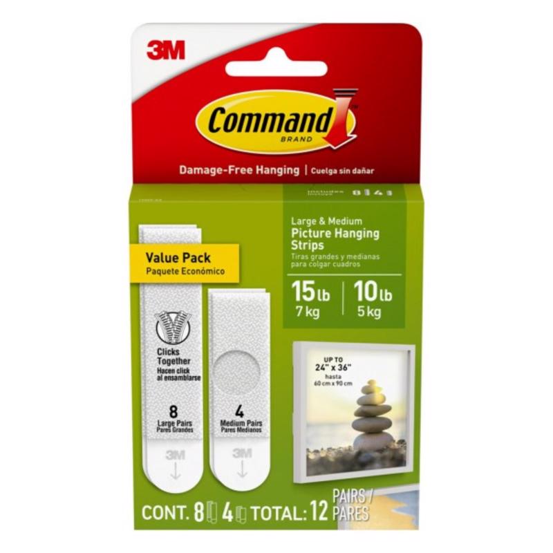 Command 17209 Picture Mounting Multi-Pack 4 x 2 M and 8 x 2 Strips Size L, Groß/Mittelgroß 17209-ES