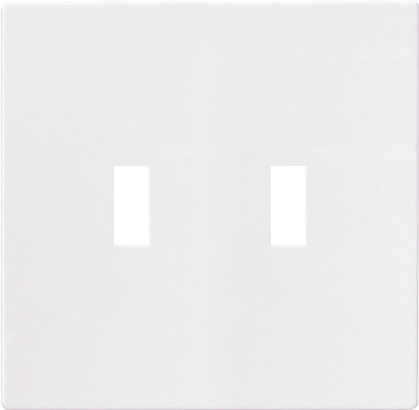 EATON PJS2W Arrow Hart Pjs2 Mid Size Screw Less Wall Plate, 2 Gang, 4-7/8 In L X 4.56 In W X 0.08 In T, White