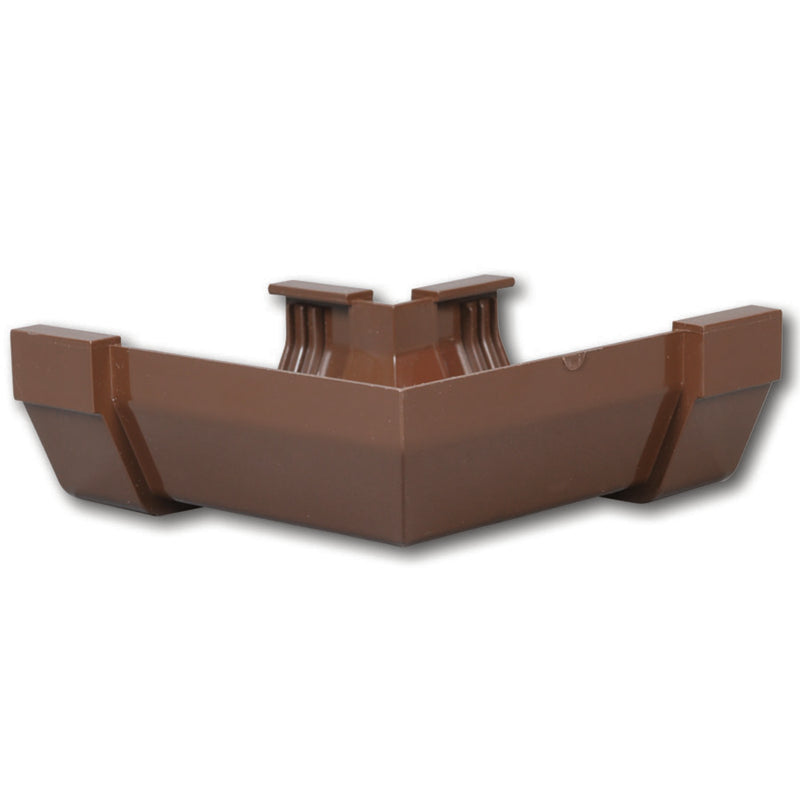 T1503 Gutter Miter, Contemporary, Vinyl, Brown, 5-In. - Quantity 1