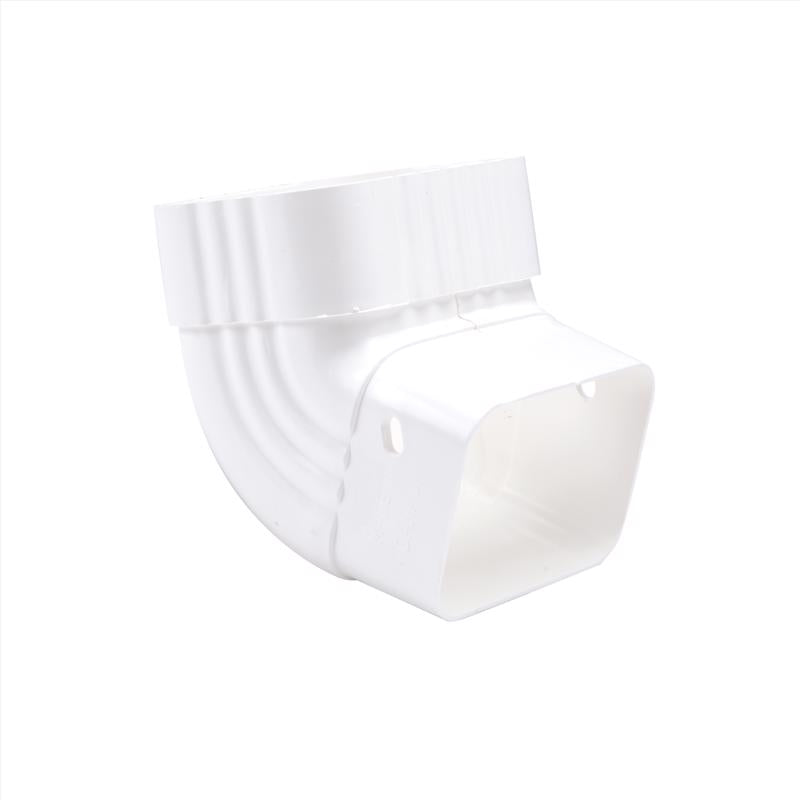 Amerimax Home Products 3 in. x 4 in. White Vinyl A-Elbow