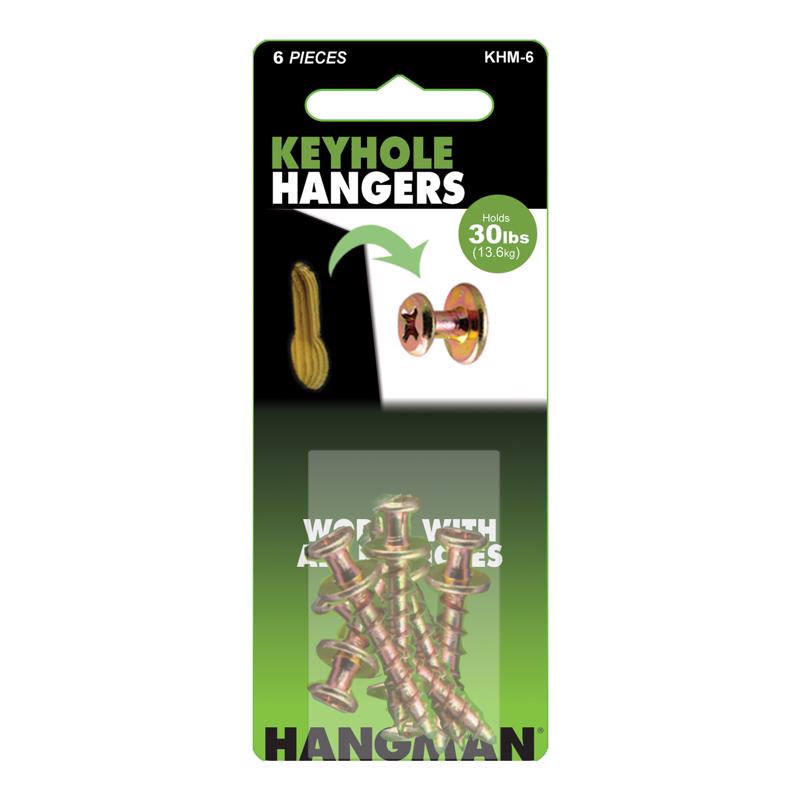 Hangman Silver Keyhole Hangers 100 lb. 6 pk