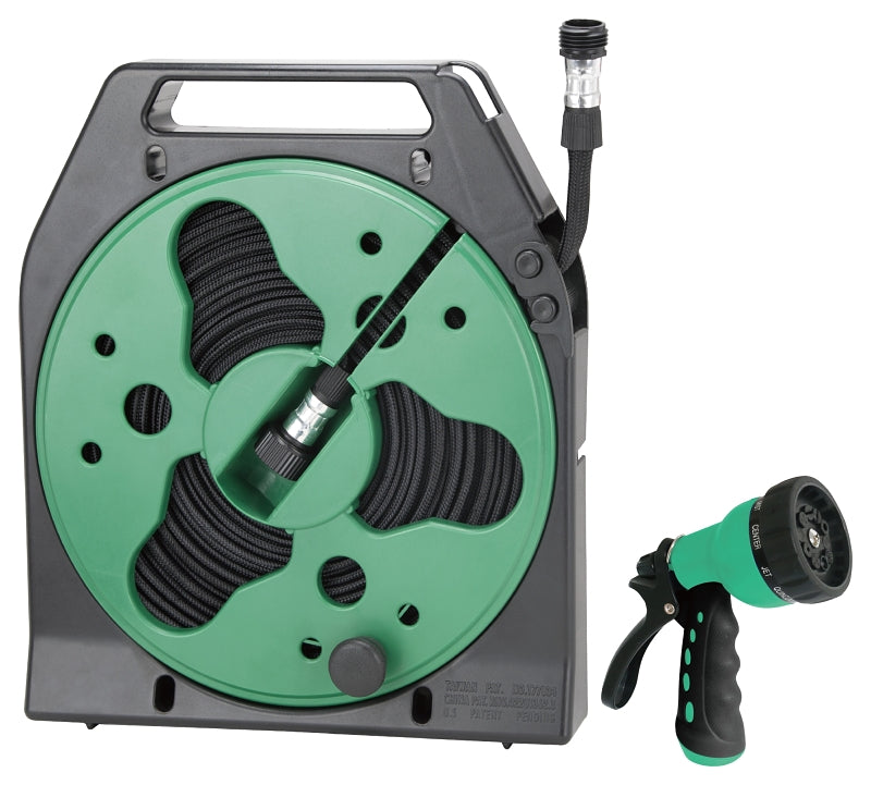 Mintcraft YP1121 Flat Hose Reel with Nozzle, 50'