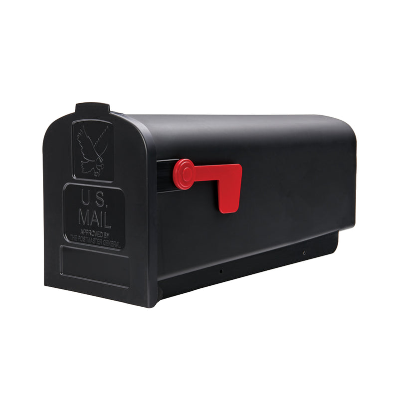 Gibraltar Mailboxes Parsons Medium Capacity Rust-Proof Plastic Black, Post-Mount Mailbox, PL10B0201