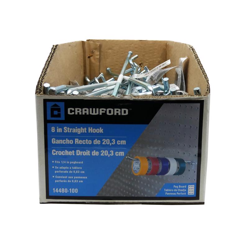 Crawford 14480-8-Inch Double-Prong Heavy-Duty Pegboard Hook- Quantity 1