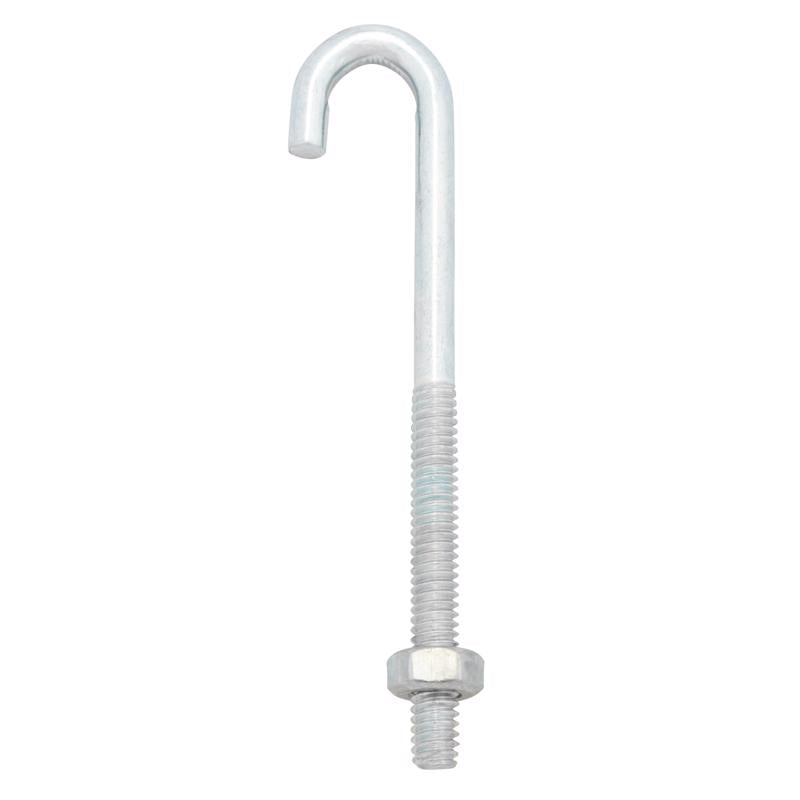 Hampton Small Zinc-Plated Silver Zinc 0.6875 in. L J-Bolt 125 lb. 1 pk