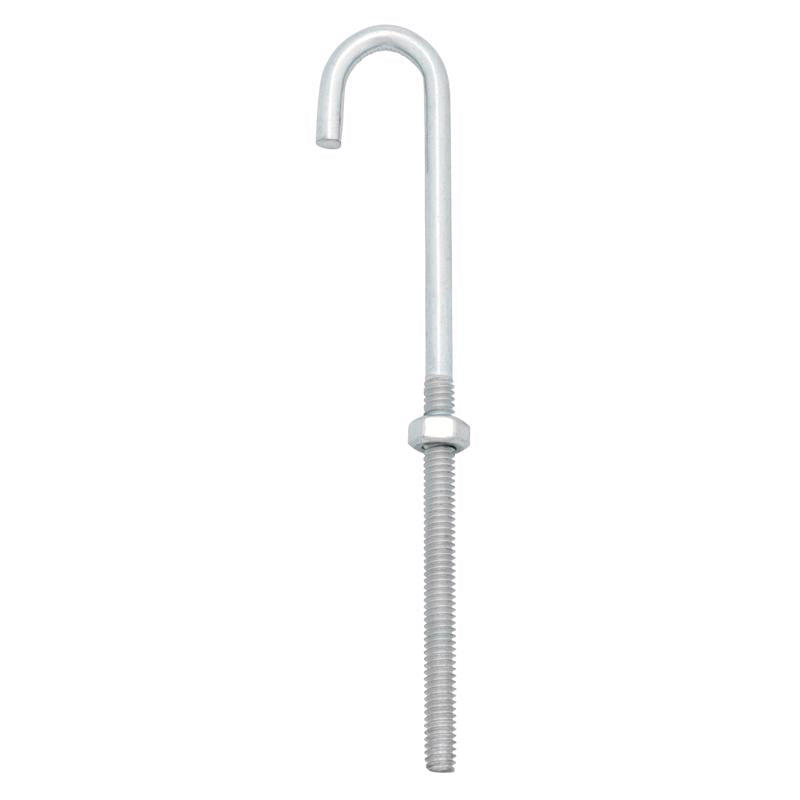 Hampton Small Zinc-Plated Silver Zinc 1 in. L J-Bolt 115 lb. 1 pk