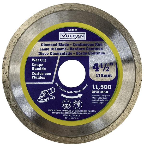 Mibro ORGILL WWS-POWERTOOL 932031OR 4-1/2" Blade Diamond Cont Rim