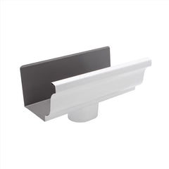 AMERIMAX HOME PRODUCTS 27010 Gutter End with Drop, White, Pack of 1, No Color