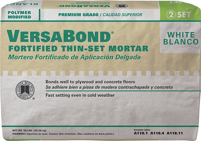 Custom Building Products VersaBond Flex Fortified Thin-Set Mortar #MTWS50WHT MTSW50