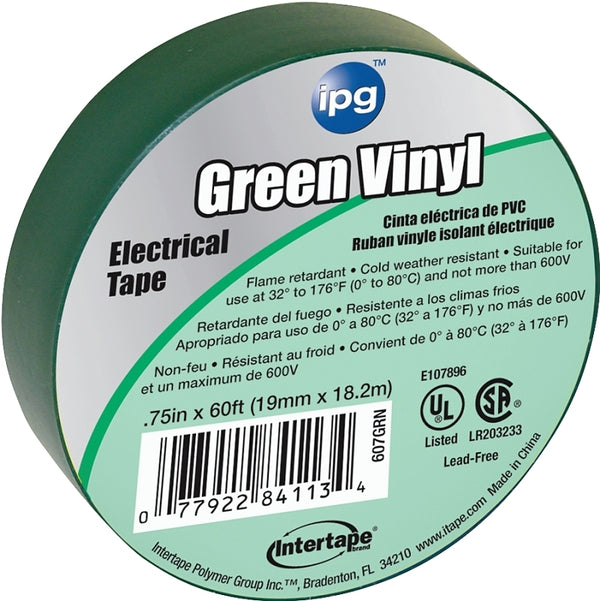 Intertape Polymer Group 85827 3/4" x 60' Green Vinyl Electrical Tape