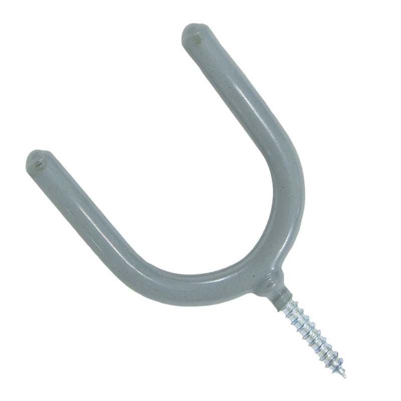 Crawford 3.94 in. L Vinyl Coated Gray Steel Medium Storage Hook 15 lb. capacity 2 pk