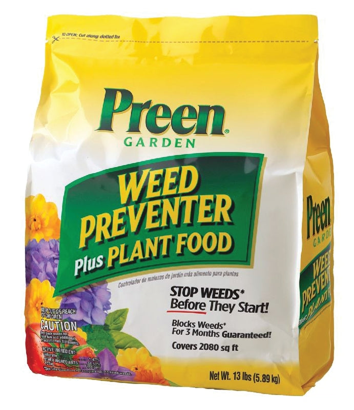 Preen 2164099 Garden Weed Preventer Plant Food, 13 lb. Covers 2,080 sq. ft