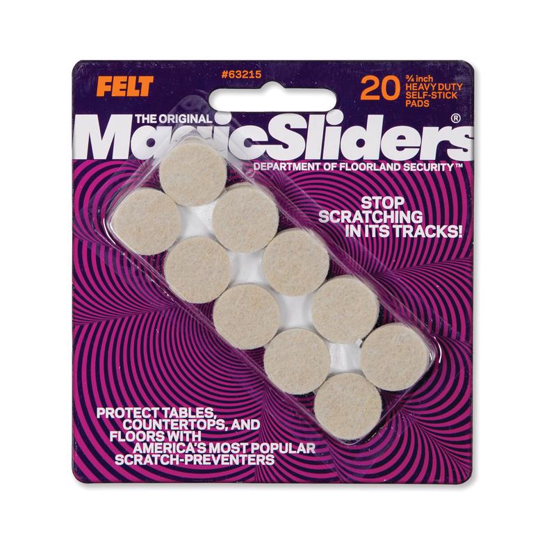 Magic Sliders Felt Protective Pads Oatmeal Round 3/4 in. W x 3/4 in. L 20 pk Self Adhesive
