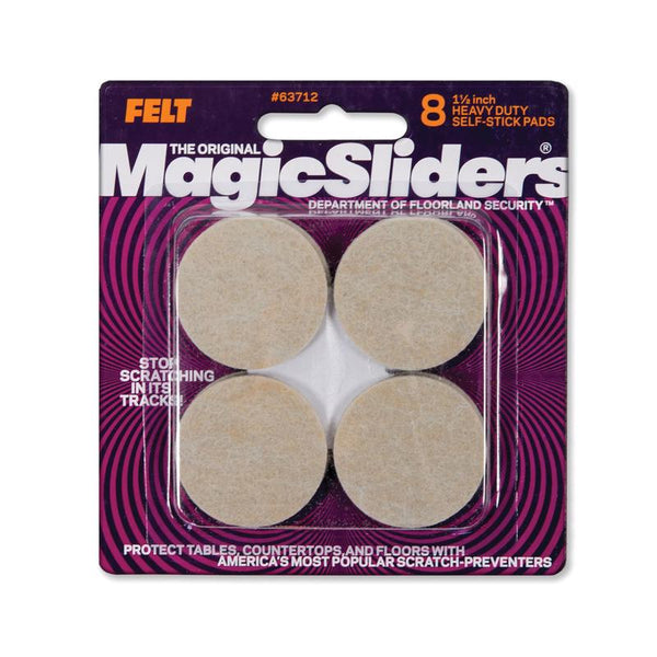 MAGIC SLIDERS L P 63712 8Pk 1-1/2 Oat Felt Pad