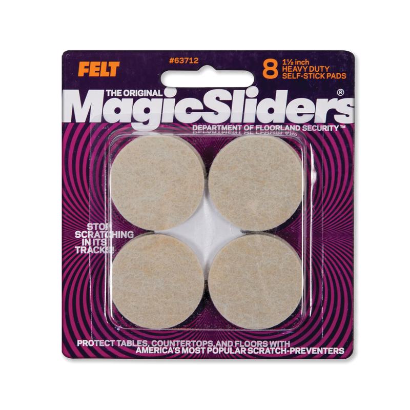 MAGIC SLIDERS L P 63712 8Pk 1-1/2 Oat Felt Pad