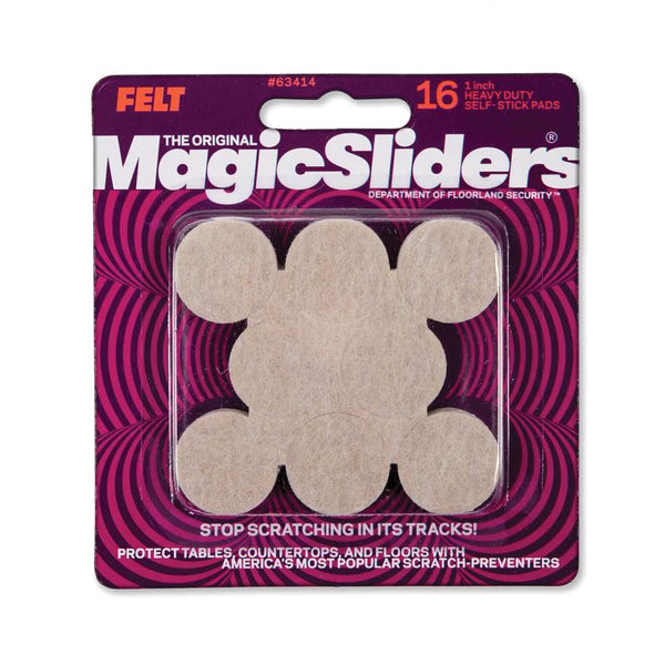 Magic Slider L P 63414 Oat Felt Pad-for Furniture, Floor Protection, Scratch-Free Gliding, Ideal for Hardwood and Tile Floors| Pack of 16|Colour-Beige|Size-1inch