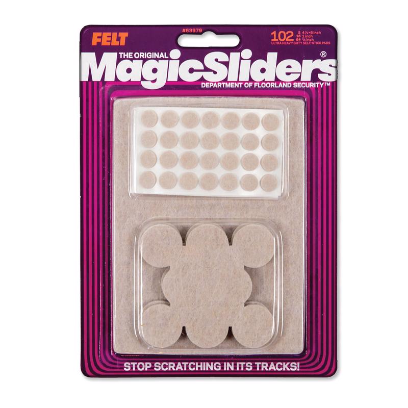 Magic Sliders Felt Protective Pads Oatmeal Assorted 102 pk Self Adhesive