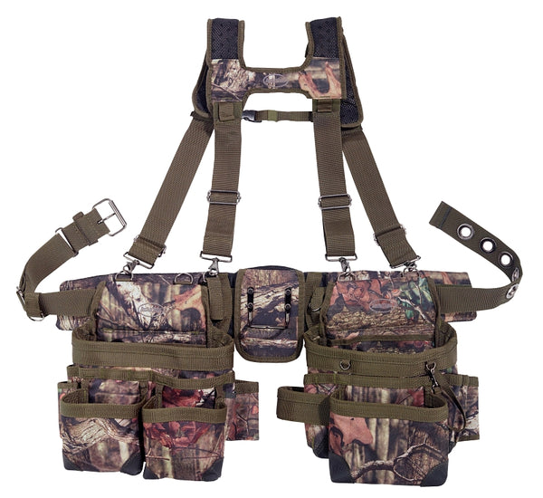 Bucket Boss - Camo Tool Belt with Suspenders, Tool Belts - Original Series (85035), Multicolor, 52"