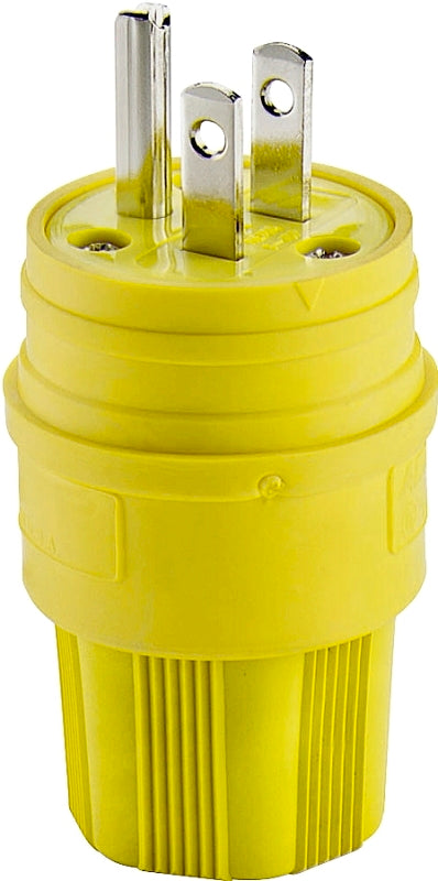 EATON 14W47-K Arrow Hart Straight Blade Watertight Grounded Electrical Plug, 125 Vac, 15 A, 2 P, 3 W