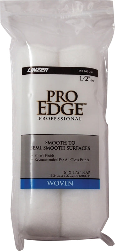 Linzer MR 102-2 0600 Pro Edge White Woven Mini Rollers with 1/2" Nap, 6" Mr 102-2 6IN