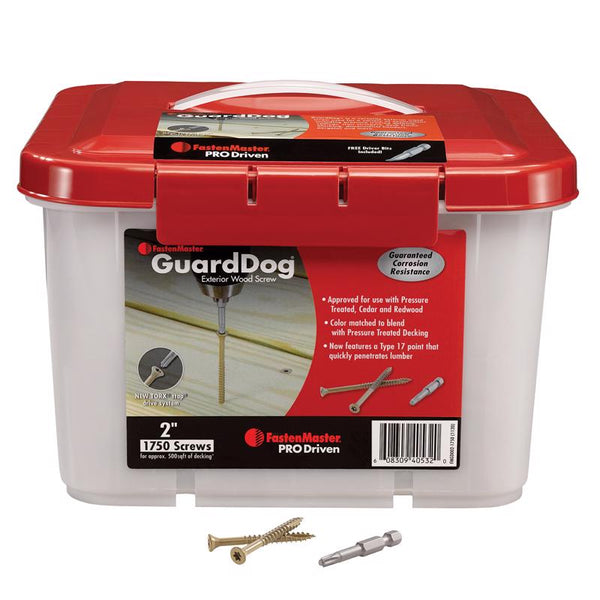 FastenMaster FMGD002-1750 GuardDog Exterior Wood Screw, Tan, 2-Inch, 1750-Pack