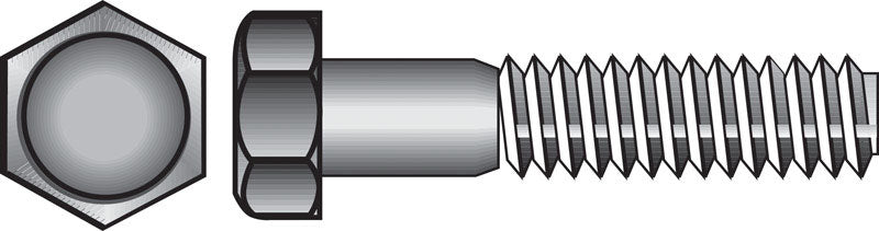 The Hillman Group 831574 5/16''-18 x 2-1/2''-18-8 Polished Stainless Steel-Hex Cap Screw Bolt-Partially Threaded-Quantity of 10, 2.5 inches, No Color
