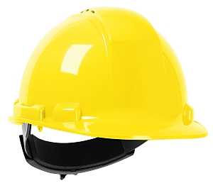 Dynamic Whistler Cap Style Vented Hard Hat, HDPE Shell, ANSI Type 1, Class C, 4-Point Suspension, Wheel Ratchet Adjustment, Yellow (280-HP241RV-02)