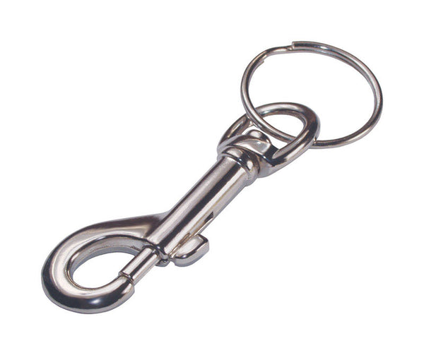 Hillman 701306 Metal Snap Hook with Key Ring, 5 Pack, White