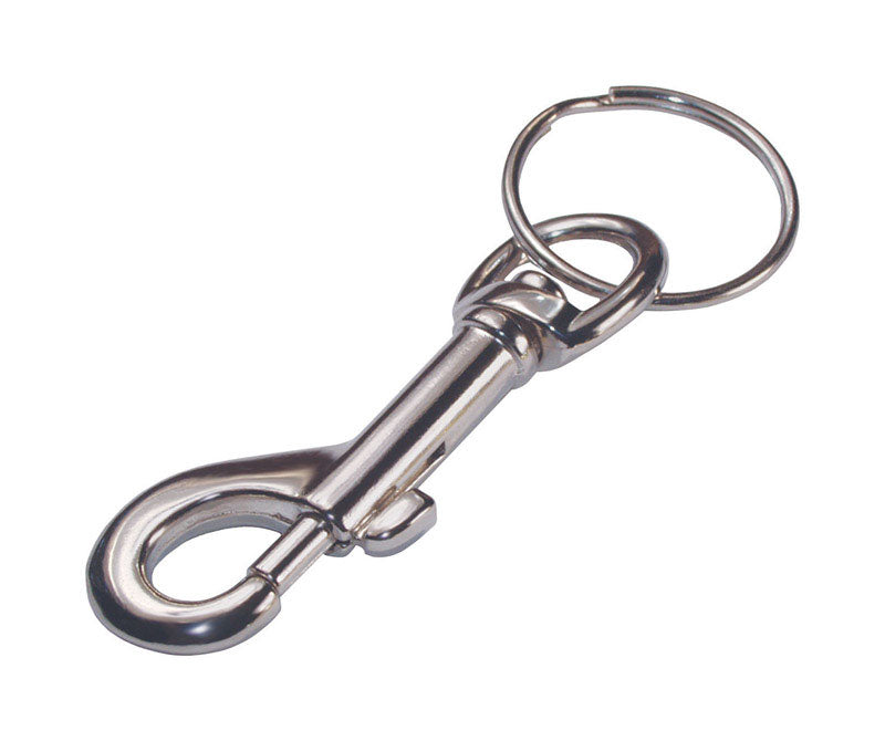 Hillman 701306 Metal Snap Hook with Key Ring, 5 Pack, White