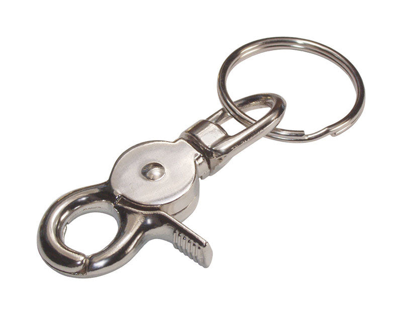 Hillman 701328 Metal Trigger Snap with Key Ring, 1 Count (Pack of 1), White