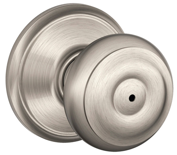 Schlage F40 V GEO 619 Georgian Door Knob, Bed & Bath Privacy Lock, Satin Nickel