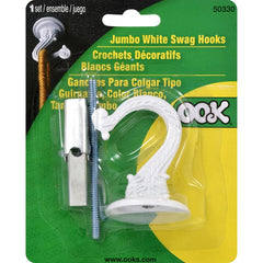 OOK 50330 Jumbo Swag Hook with Hardware, White 534500