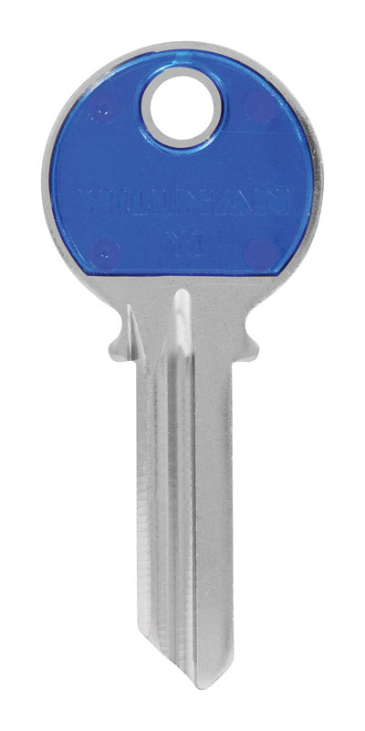 Hillman 5969704 Colorplus Traditional Key House & Office Blank Single Sided Universal Key - Blue & Silver Pack of 5
