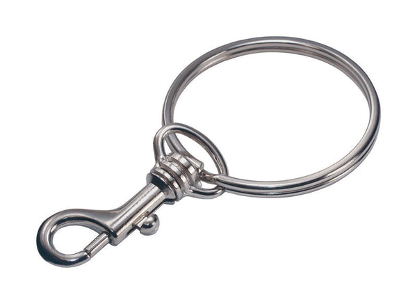 Hillman 2 in. Dia. Metal Silver Belt Hooks/Pocket Chains Key Chain 701407 (5-Pack)