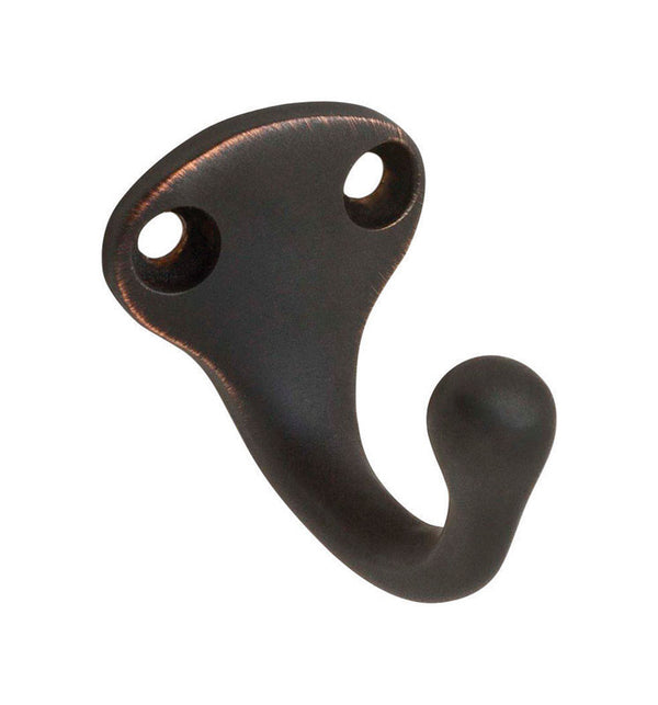 Ives 581A Low Profile Single Cast Aluminum Wardrobe Hook with 1 5/8" Projection - Aged Bronze 581A-716