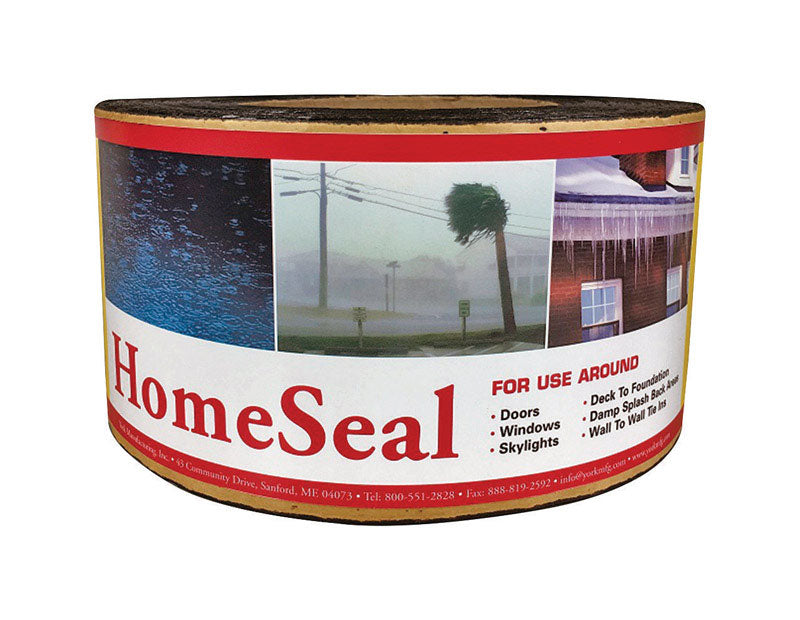 York HomeSeal 4 in. W x 900 in. L Ashphalt/Polyethylene Flashing Black