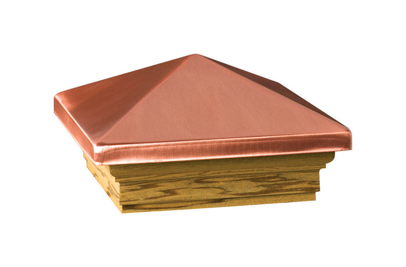Deckorators 72223 Victoria High Point Copper Post Cap with Treated Base (Nominal 4"x4")
