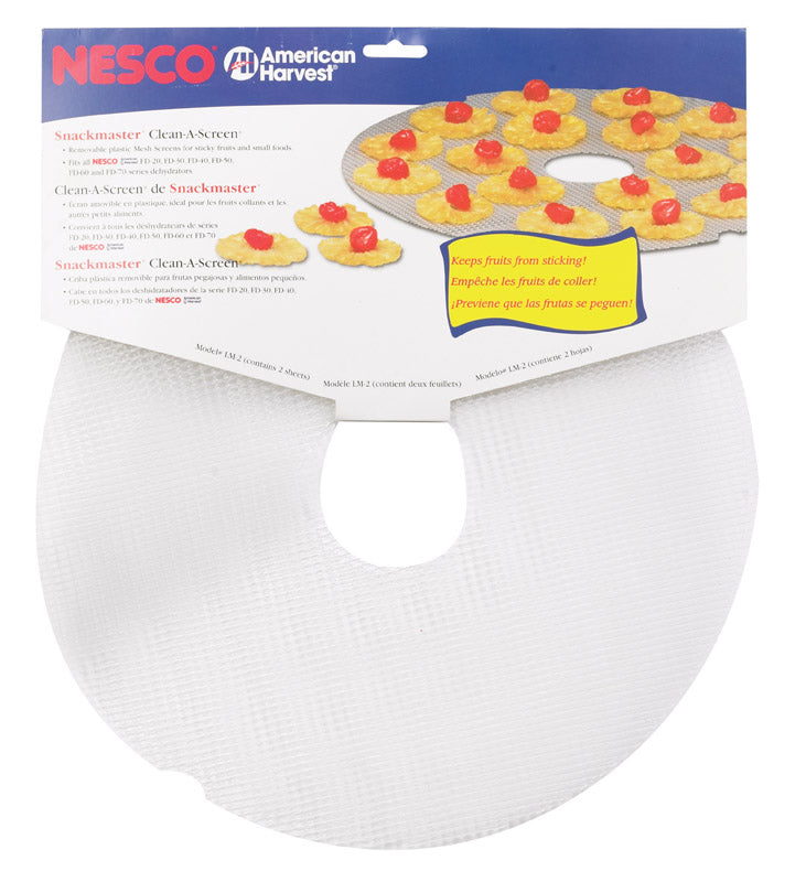 NESCO LM-2-6 Round Plastic Mesh 13 1/2" Clean-A-Screens, for Dehydrators, (Pack of 2)