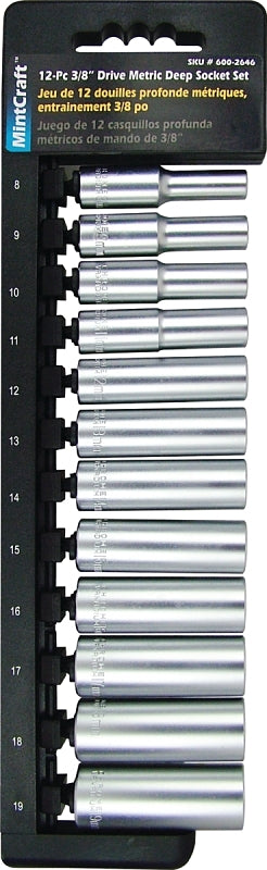 Mintcraft TS1012MD Socket Set 12Pc 3/8Drive Deep