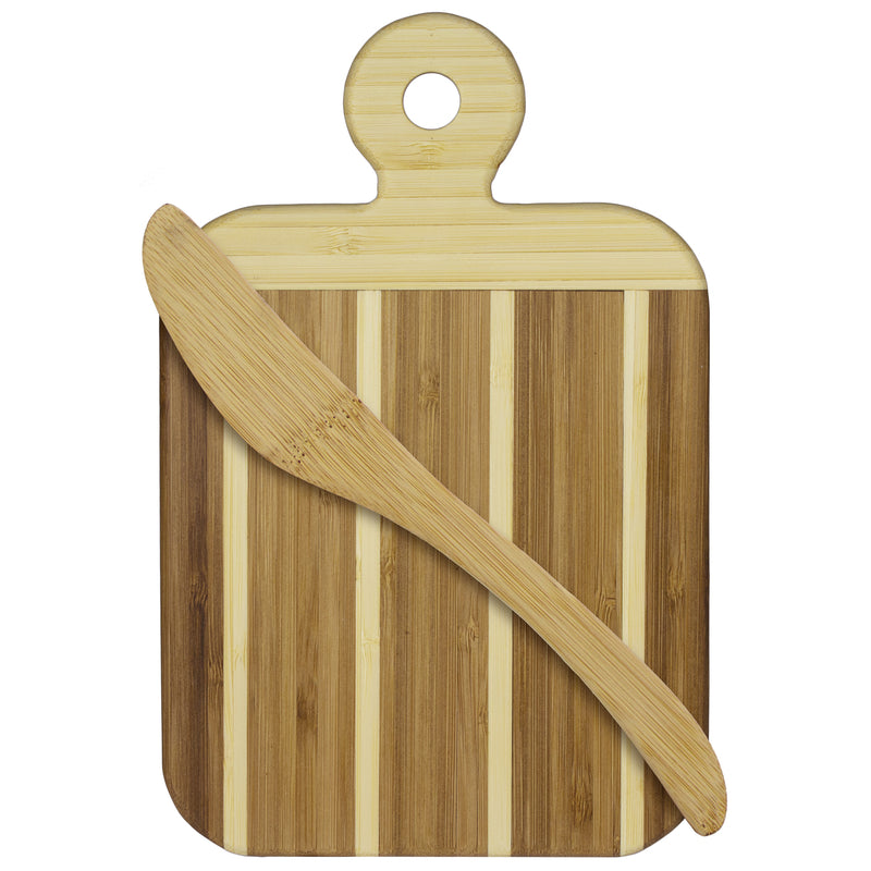 Totally Bamboo 9 in. L X 6 in. W X 0.5 in. Bamboo Striped Cutting Board Set 2 pc