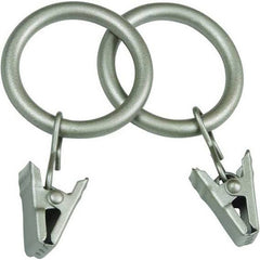 Kenney Real Home Window Curtain Clip Rings, Set of 14, Pewter KN75001