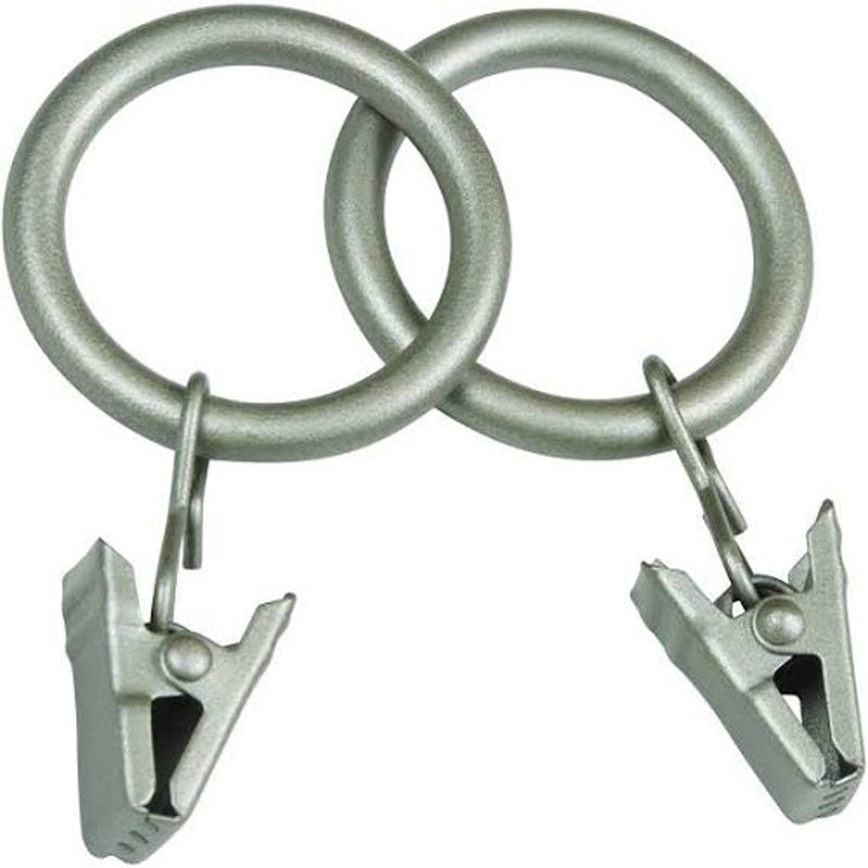 Kenney Real Home Window Curtain Clip Rings, Set of 14, Pewter
