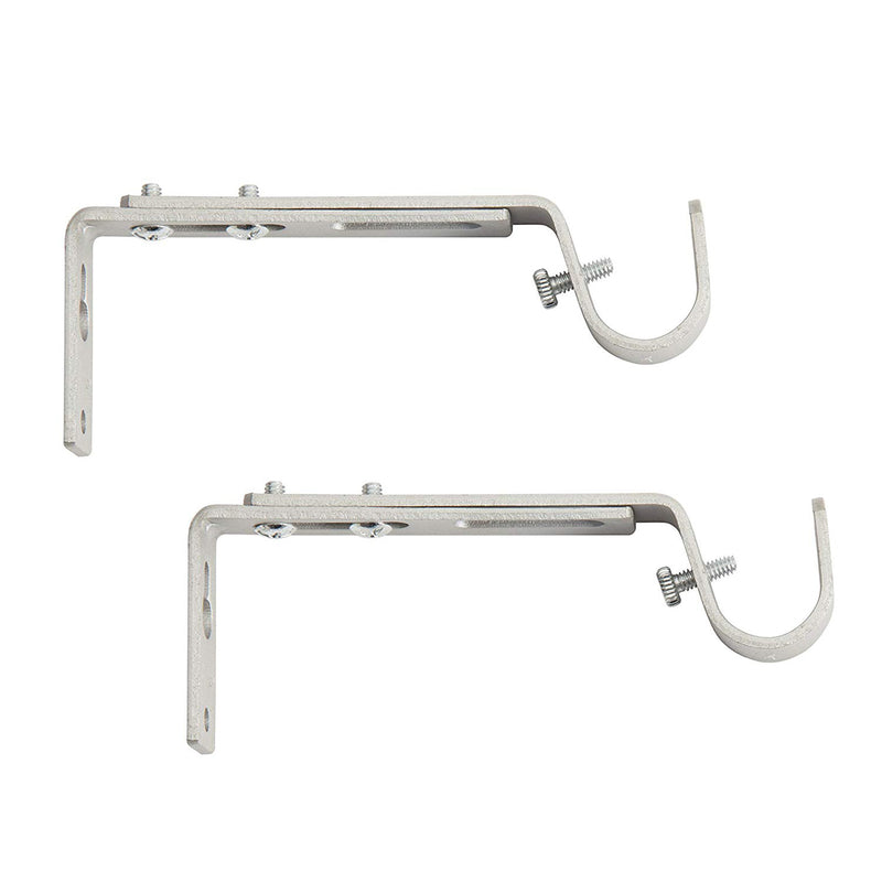 Kenney Adjustable Bracket, for 3/4'' Curtain Rod, Satin Nickel, 2 Pack