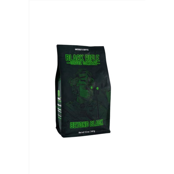 Black Rifle Coffee Company Beyond Black, 12oz Bag, Ground Coffee Dark Roast - Roasted Blend Made from Arabica Beans - Colombian & Brazilian Beans - Veteran Founded & American Made 30-150-12G-201