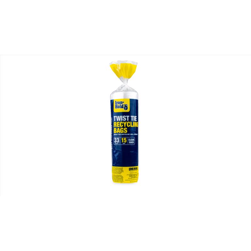 Iron Hold 33 gal. Kitchen Trash Bags Twist Tie 15 pk