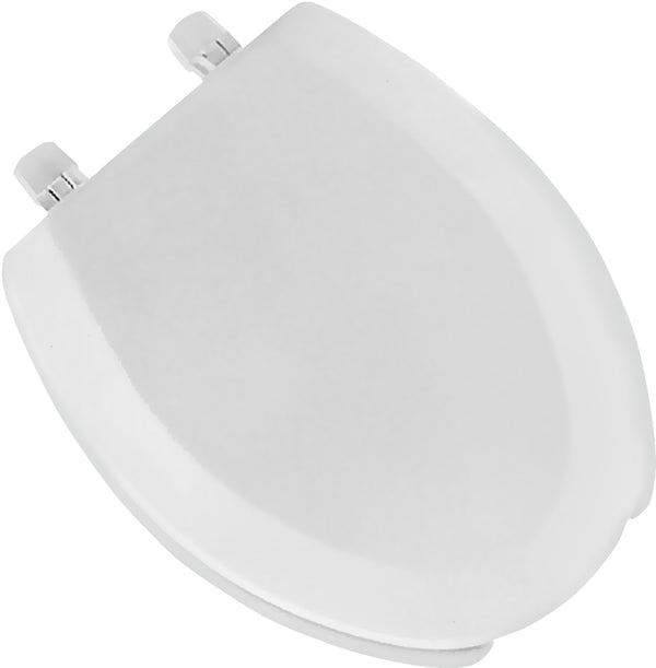 MAYFAIR 18440EC 000 Open Front Toilet Seat will Never Loosen and Easily Remove, ELONGATED, Durable Enameled Wood, White 1440EC000