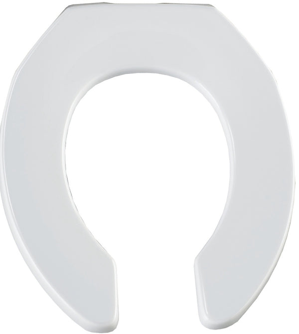 BEMIS 955CT 000 Commercial Heavy Duty Open Front Toilet Seat will Never Loosen & Reduce Call-backs, ROUND, Plastic, White M955C-000