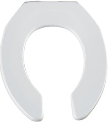 BEMIS 955CT 000 Commercial Heavy Duty Open Front Toilet Seat will Never Loosen & Reduce Call-backs, ROUND, Plastic, White M955C-000