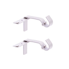 Kenney Fast Fit 5/8'' No Measure Curtain Rod Brackets, Brushed Nickel, 2 Count (Pack of 1) KN76009